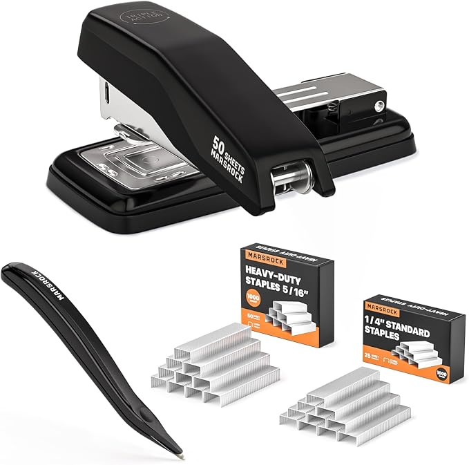 Marsrock Desktop Stapler, Swing-Arm Swivel Stapler, 50 Sheet Capacity, 2000 by Marsrock