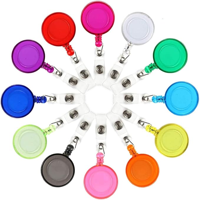 JANYUN 100 Pcs Badge Reels Retractable Badges Holder by JANYUN