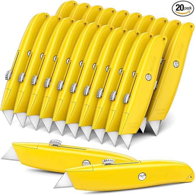 DIYSELF Utility Knife, 20 Pack Heavy Duty Box Cutter Retractable, Box Cutter by DIYSELF