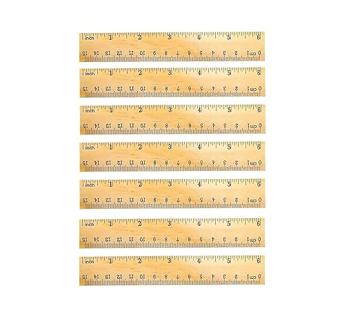 72 Pack Wooden Ruler 6 Inch Rulers Bulk Wood Measuring Ruler Office Ruler 2 by SZLFSX