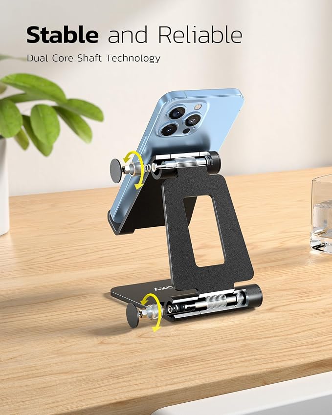 Nulaxy 2 Pack Fully Aluminum Dual Folding Cell Phone Stand, Adjustable Foldable - Image 4