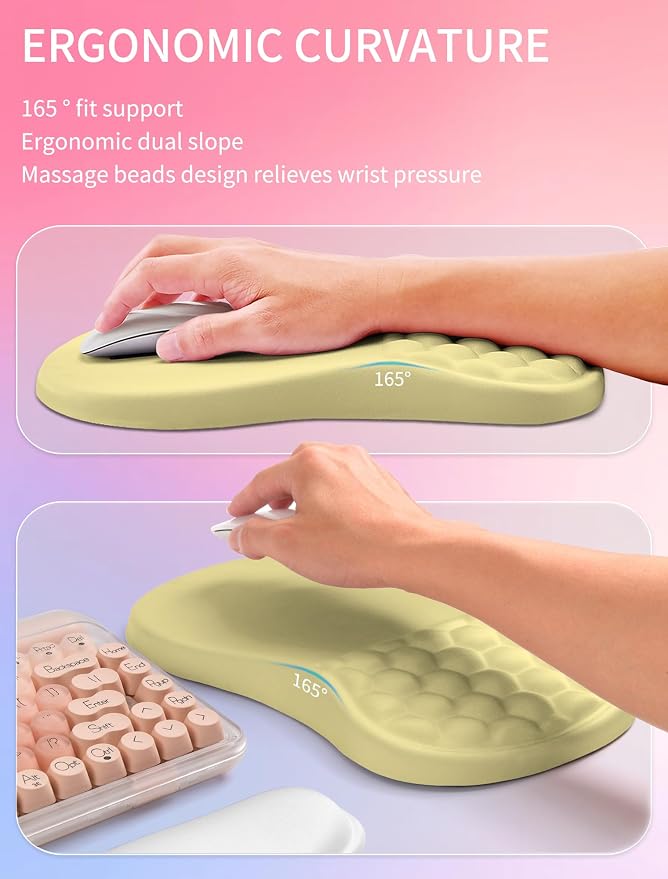Hokafenle 2in1 Combination, Wave Keyboard Wrist Rest and Ergonomic Curvature - Image 3