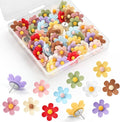 50Pcs Flower Push Pins, 10 Colors Cute Thumb Tacks, Decorative Push Pins by GOOLADA