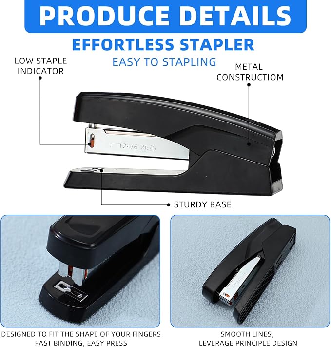 Desktop Stapler School College Office Supplies Portable Durable Staplers - Image 3