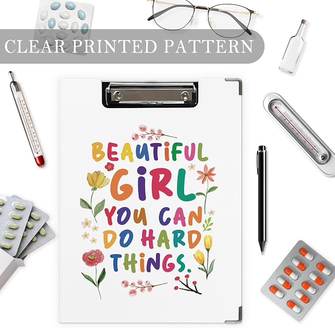 Boho Inspirational Clipboard for Kids, Beautiful Girl You Can Do Hard Things - Image 3