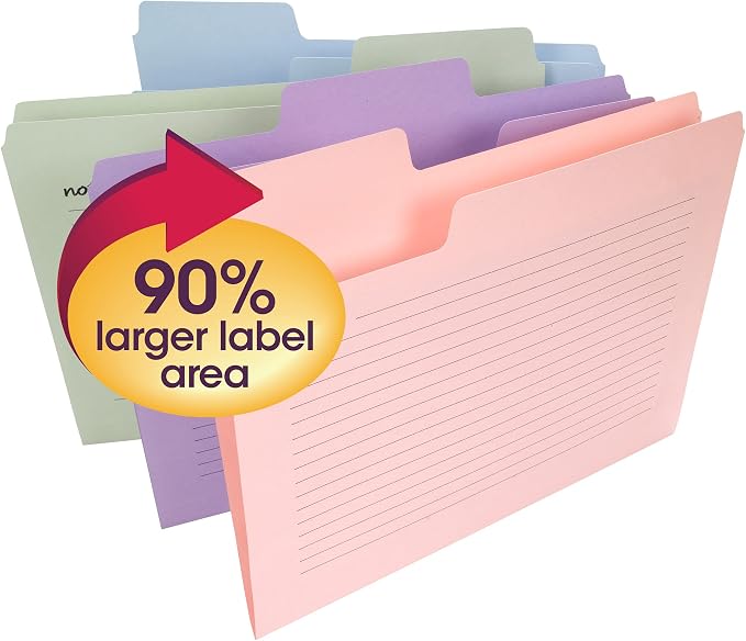 Smead SuperTab Oversized Tab File Folders, 1/3-Cut Oversized Tabs, Letter Size - Image 2