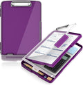 Clipboard with Storage and Pen Holder, Deep Purple 8.5 x 11'' Folder Side Open by ORGANIZEEASYWORKSTEADY