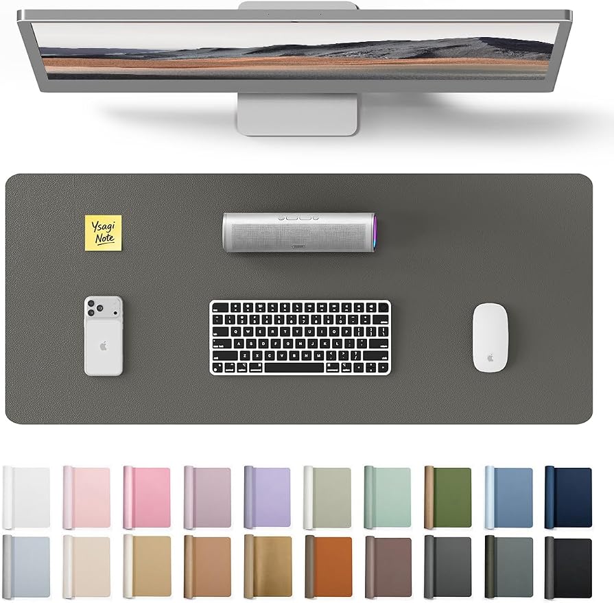 YSAGi Leather Desk Protector, Office Mat, Large Mouse Mat, Non-Slip PU Leather by YSAGi