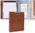 SKYDUE 3 Ring Binder with Clipboard, 1 Inch Binder, 13.2" × 10.2" PU Clipboard by SKYDUE