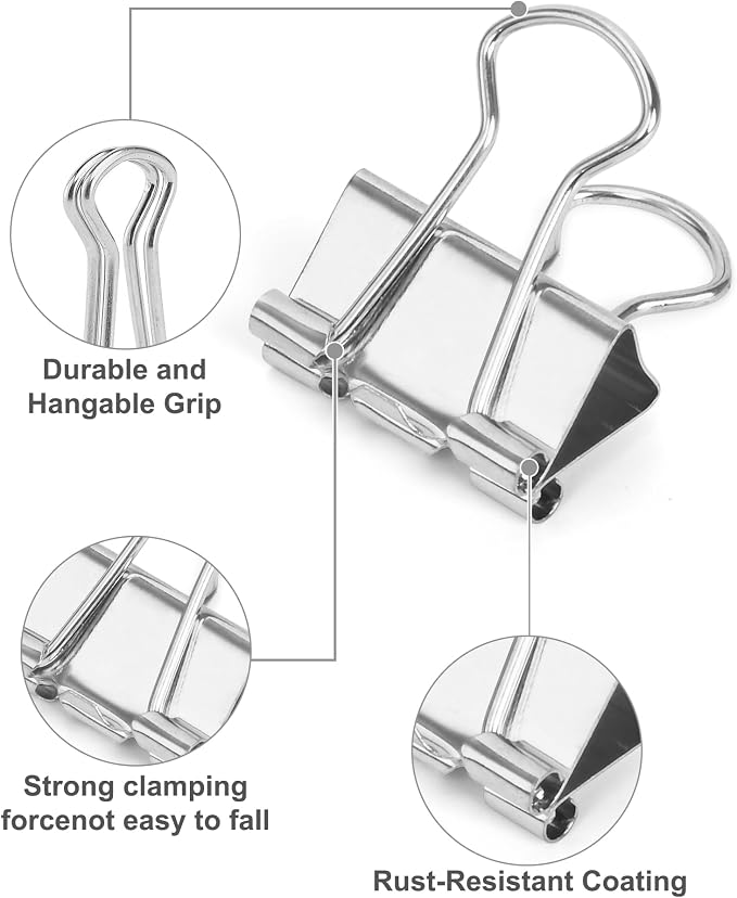 Binder Clips, 50 Pack, 0.75 in Small Paper Clips - Image 4