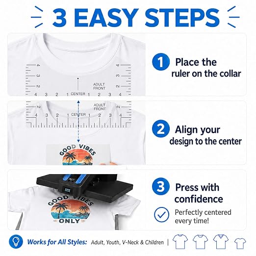19Pcs Sublimation Accessories, Tshirt Ruler Guide Vinyl Alignment Tool - Image 5