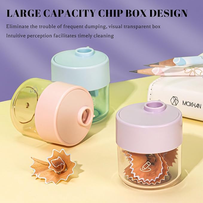 3 Pack Manual Pencil Sharpeners, Double Hole Design - Image 4
