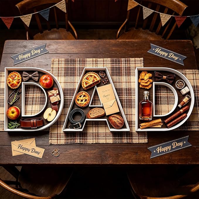 Cardboard Letter Fillable DAD Charcuterie Board Candy Food Tray, 12.2 inch - Image 5