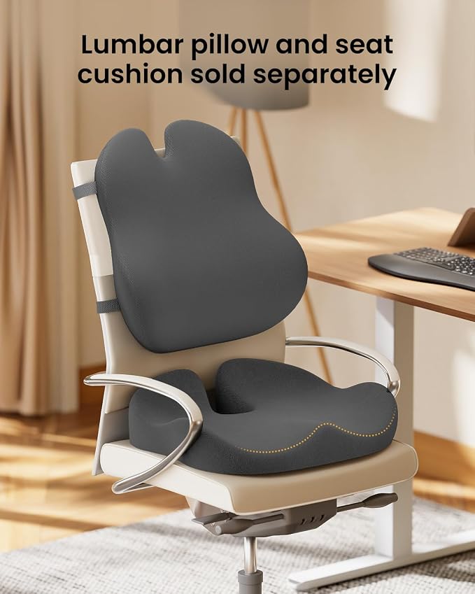 ProtoArc Lumbar Support Pillow for Office Chair, Memory Foam Back Support - Image 8