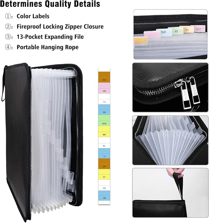 ENGPOW Legal Size Expanding File Folder Important Document Organizer Fireproof - Image 3