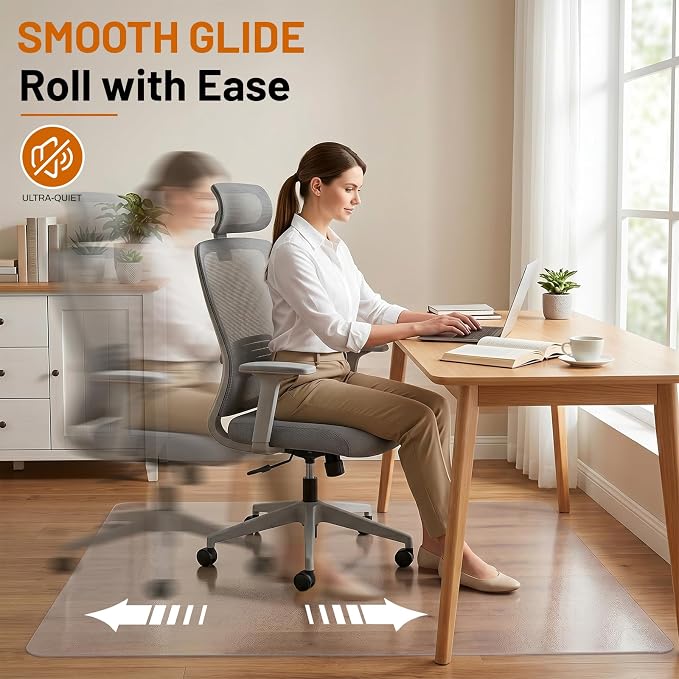 Office Chair Mat for Hardwood Floors 48" x 60", Heavy Duty Plastic Chair Mat - Image 5