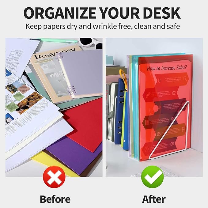 LEOBRO Plastic File Folders for Documents, Reusable Clear File Folders File - Image 3