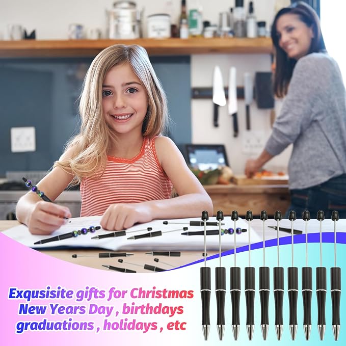 150 Pieces DIY Beadable Pen Kit – 50 Plastic Ballpoint Pens - Image 5