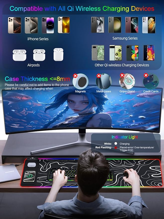 XXL Mouse Pad with Phone Holder - Image 3
