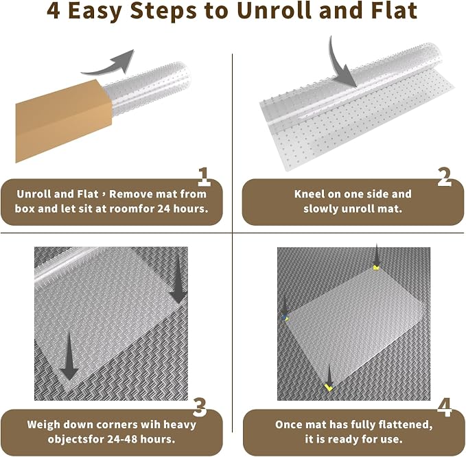 Office Chair Mat for Carpeted Floor, Easy Glide Rolling Plastic Floor Mat - Image 7