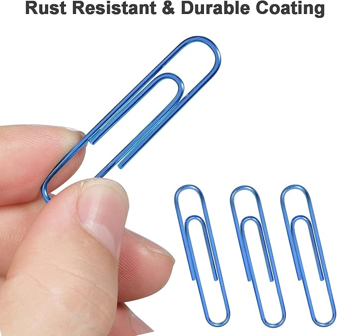 Vinaco Blue Paper Clips, 1.3" & 2" Paper Clips, Durable & Rustproof - Image 3