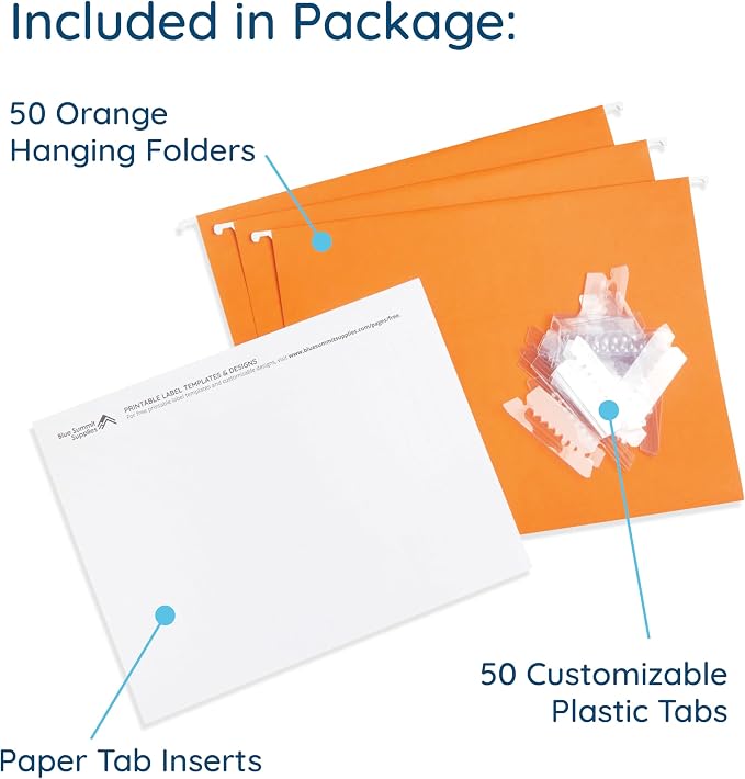 Blue Summit Hanging File Folders, Letter Size, 50 Per Box - Image 2