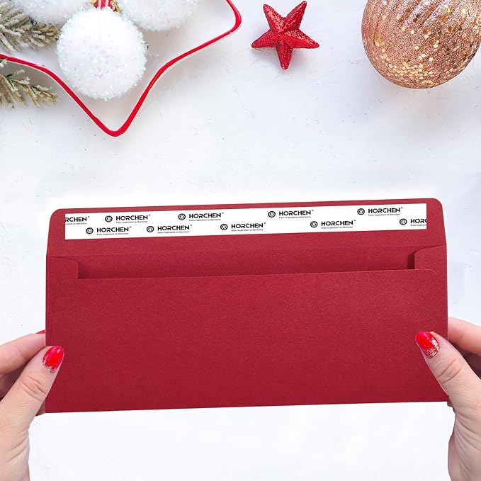 Red #10 Envelopes 100 Count Self Seal Envelopes Red - Image 7
