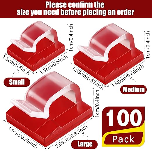 Blulu 100 Pcs Adhesive Cable Clips Bulk Wire Holder - Image 2