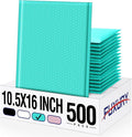 Fuxury 500 Pack Teal Bubble Mailers 10.5x16 Inch, Self Seal Padded Envelopes by Fuxury