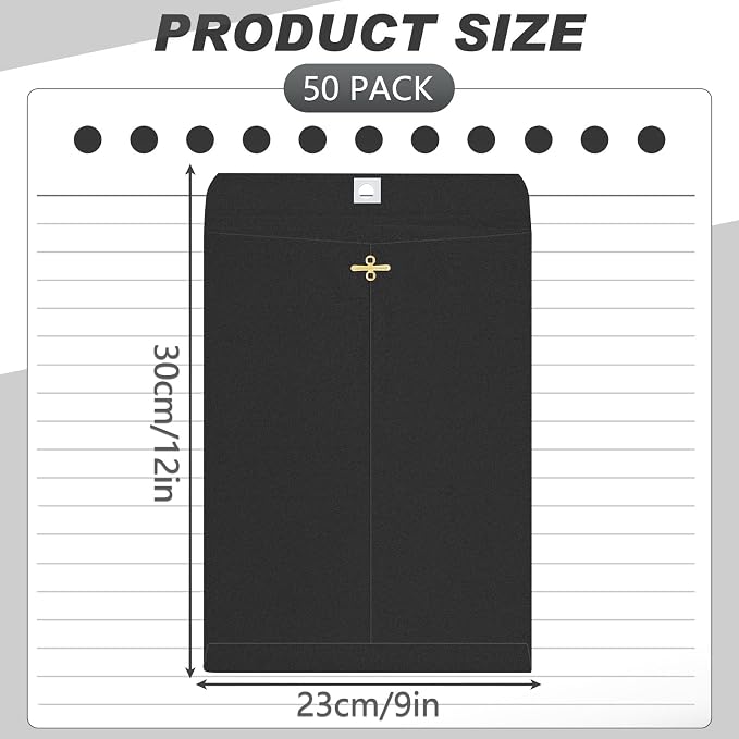 Geyee 50 Pcs 9 x 12 Inch Clasp Envelopes Letter Size Mailing Envelopes - Image 2