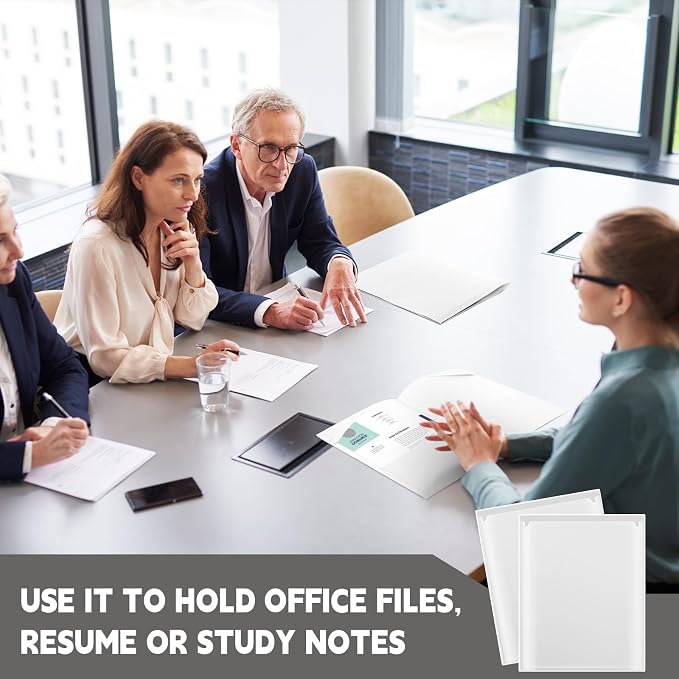 Henoyso 18 Pack White Plastic Folders - Image 5