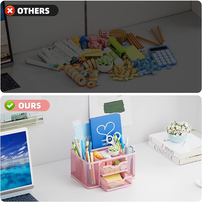 Marbrasse Mesh Desk Organizer, Pen Organizer - Image 6
