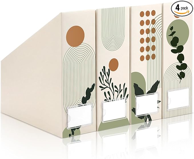 AmazingSpark Set of 4 Boho Plant Magazine Holder Decorative Foldable Magazine by Unknown