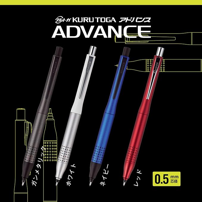Uni Kurutoga Advance Upgrade Model 0.5mm Mechanical Pencil, Gun Metallic Body - Image 4