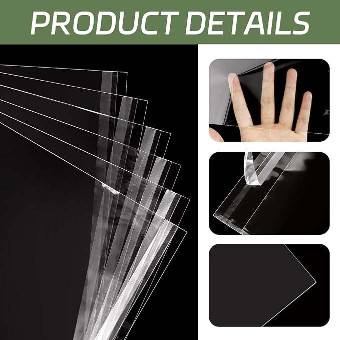 VOKOY 100PCS 8.5 x 11 Inch Cellophane Bags Self Sealing, Resealable Clear - Image 3