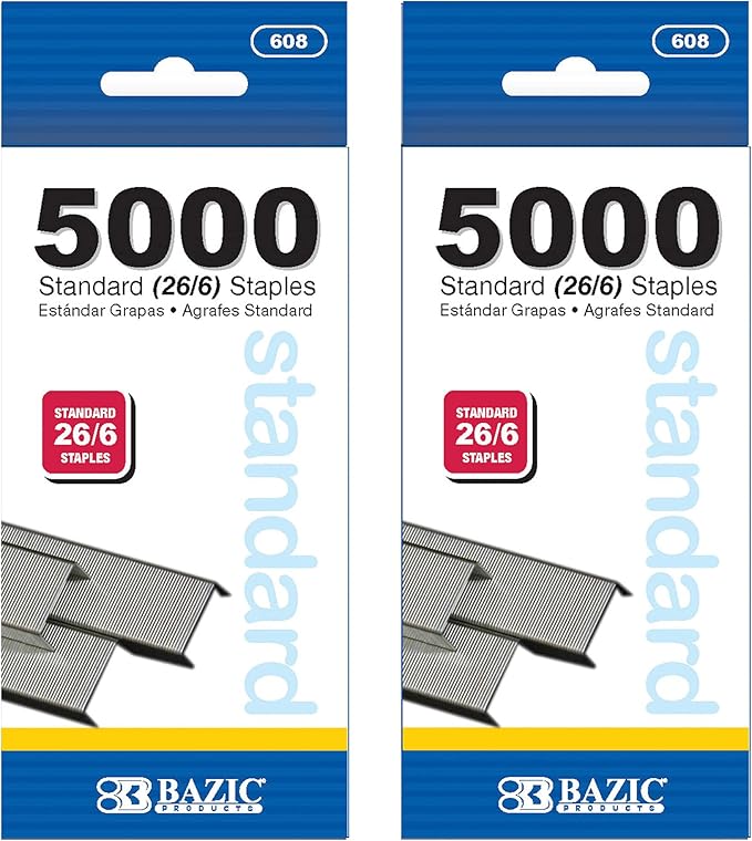 BAZIC Products Standard Staples, 5000 Ct by BAZICProducts