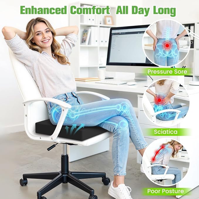 Seat Cushion for Office Chairs, Memory Foam Chair Cushion - Image 6