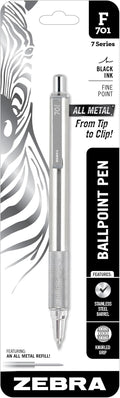 Zebra Pen F-701 Ballpoint Black Ink Fine Point 0.8mm Pen, Heavy Duty, Durable by ZebraPen