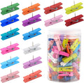 110Pcs Colorful Push Pin with Wooden Clips, Durable Wooden Push Pins, by Utron