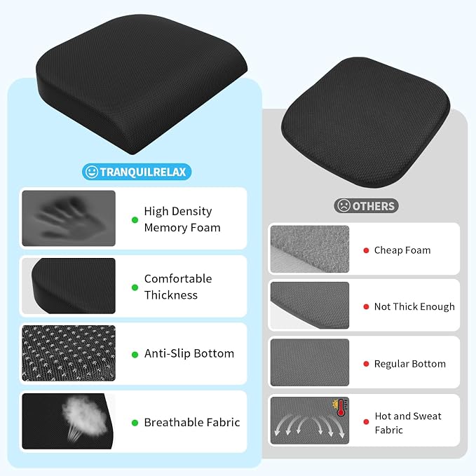 TranquilRelax Large Seat Cushion, Memory Foam Cushion - Image 5