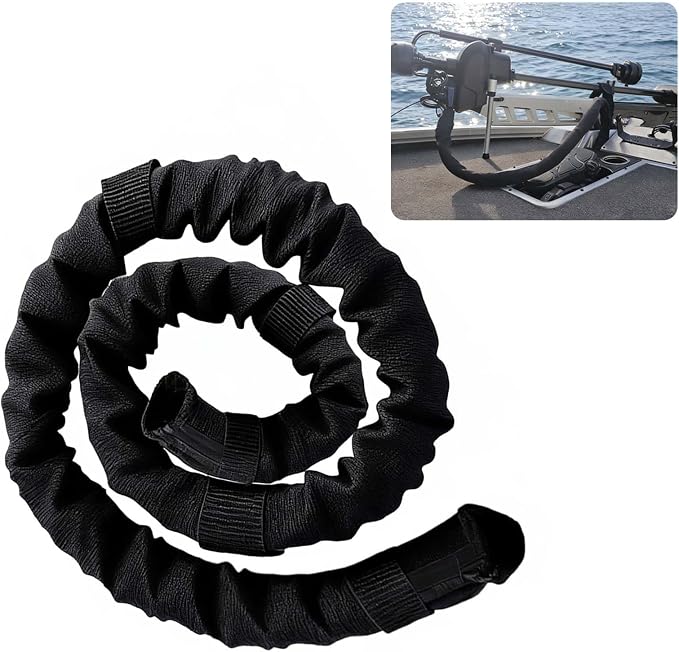 48inch Black Trolling Motor Cable Sleeve | Heavy-Duty Polyester 2" Diameter by MASION