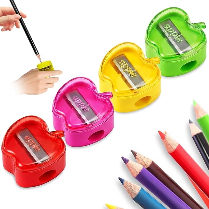 Colarr 24 Pcs Apple Shaped Pencil Sharpeners Bulk Colorful Portable Manual by Colarr