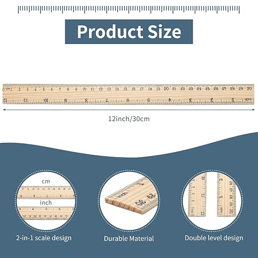 120 Pack Wooden Ruler 12 Inch Measuring Bulk - Image 3