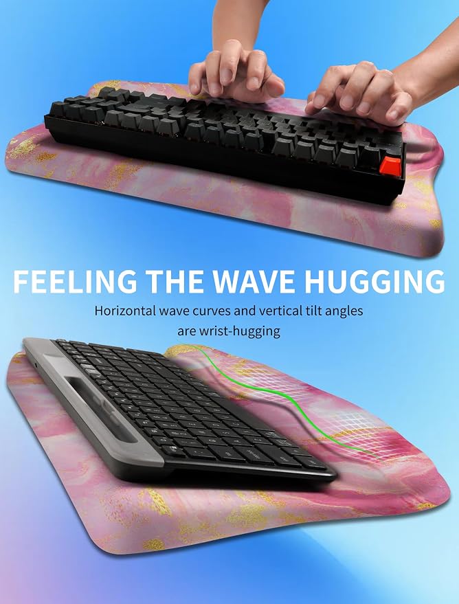 Ergonomic Wave Wrist Rest with Keyboard Stand, Cushioned Palm Rest, Comfortable - Image 4