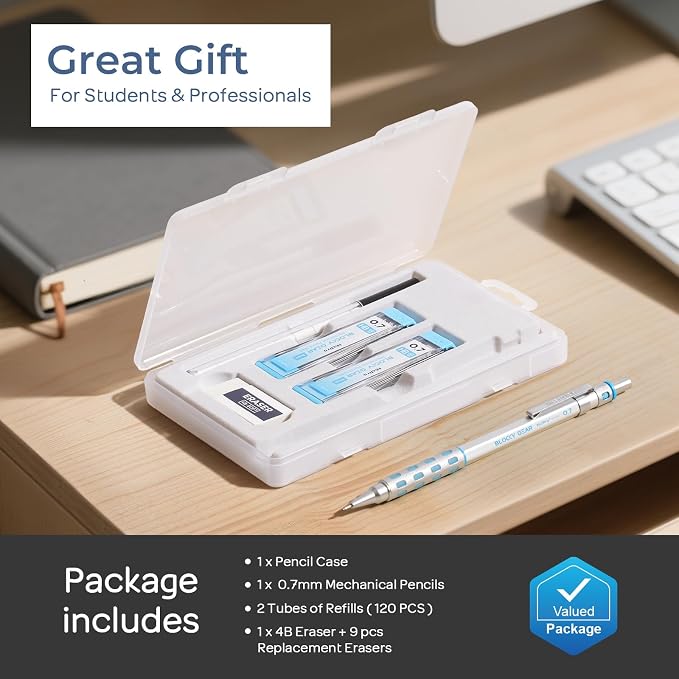 Nicpro Blocky Gear 0.7 mm Mechanical Pencil, Metal Drafting Pencil - Image 6