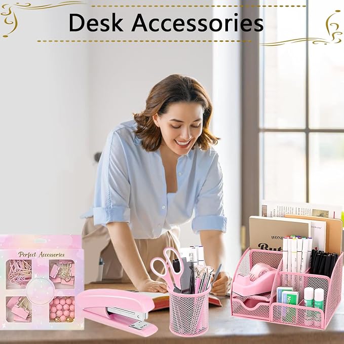 Office Supplies, Desk Accessories, Stapler and Tape Dispenser Set, 1000 Staples - Image 9
