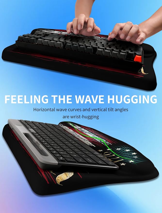 Ergonomic Wave Wrist Rest with Keyboard Stand, Cushioned Palm Rest, Comfortable - Image 4