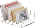 SANRUI Acrylic Mail Sorter Desktop Organizer, 5 Compartments Clear Small File by SANRUI