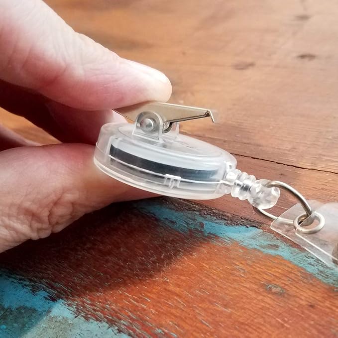 Bulk 25 Pack - Premium Clear Retractable Badge Reels - Image 3