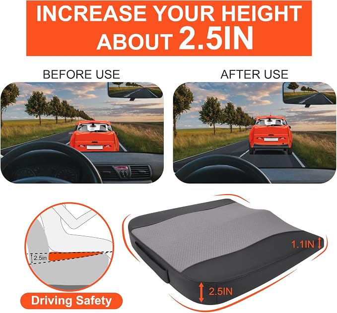 Lofty Aim Car Seat Cushion, Comfort Memory Foam Car Cushions - Image 3